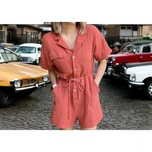 Casual Coral Jumpsuit